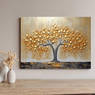 Quadro Decorativo Arvore Dourada 90x60cm - Impressão Premium para Quarto e Sala - imagem 5