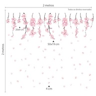 Adesivo de Parede Floral - Decore com Charme e Elegância | Ramos de Cerejeira Rosa para Quarto e Sala - imagem 3