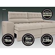 Sofá Omega 2,50m Retrátil e Reclinável – Conforto e Elegância em Sua Sala - imagem 2
