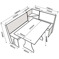 Canto Alemão Ian 5 Lugares Seda/Fumê – Elegância e Conforto na Sua Sala - imagem 2
