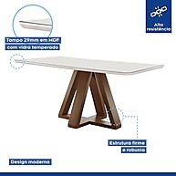 Mesa Kyra 120cm com 4 Cadeiras Arizona – Estilo e Conforto na Sua Sala - imagem 2