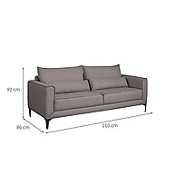 Sofá 3 Lugares Versatti Linho Cinza – Conforto e Estilo na Sua Sala - imagem 2