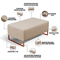 Puff Decorativo Cléo 90cm: Modernidade e Conforto para sua Sala - imagem 2