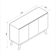 Buffet 3 Portas Branco Ares: Elegância para sua Sala - imagem 2