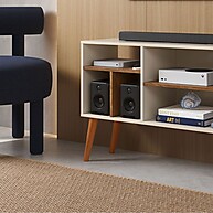 Rack Retrô Off White: Elegância para sua Sala - imagem 1