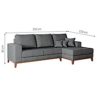 Sofá Belgrado 4 Lugares com Chaise Linho Cinza 250 cm – Conforto e Estilo para Sua Sala - imagem 2