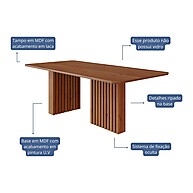 Mesa Ester 210cm Retangular: Elegância sem Vidro para sua Sala - imagem 2