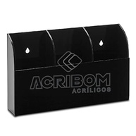 Suporte de Parede Triplo em Acrílico Preto para Controles Remotos – Organize sua Sala com Estilo - imagem 4