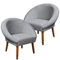 Kit 2 Poltronas Cinza com Pés Palito - Design Moderno para Salas de Espera e Recepção - imagem 1
