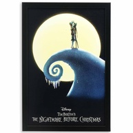 Pôster Emoldurado The Nightmare Before Christmas - Jack e Sally em Madeira MDF para Decoração de Parede - imagem 1