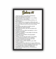 Quadro Decorativo Salmos 91 com Moldura Preta - Inspire-se com Fé e Estilo - imagem 2