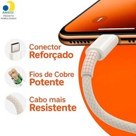 Carregador Turbo 20W USB-C para iPhone 15/16 & Samsung | Cabo Premium 1M - imagem 5