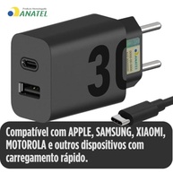 Carregador Turbo 30W Dupla Porta C/USB: Ultra Rápido para iPhone, Samsung, Xiaomi e Mais! - imagem 5