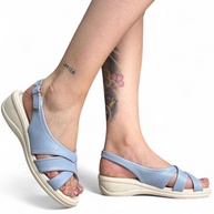 Sandália Anabela Azul Comfortflex: Conforto e Estilo - imagem 1