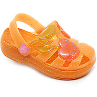 sandalia-babuche-infantil-plugt-cereja-glitter-laranja-leve-e-confortavel