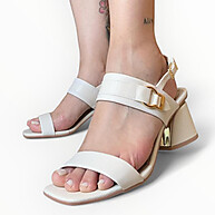 Sandália Salto Bloco Off White Ramarim: Conforto & Estilo - imagem 1