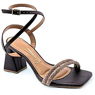 Sandália Vizzano Salto Bloco Strass – Elegância e Conforto - imagem 1