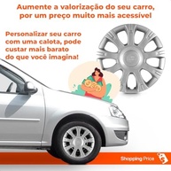 Kit 4 Calotas Sandero Logan 2009-2013 Aro 14 Prata Grid - Design Esportivo e Proteção - imagem 5
