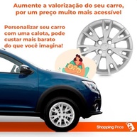 Kit 4 Calotas Logan Sandero 2020 Aro 15 Prata Grid - Design Esportivo e Proteção - imagem 5