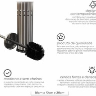 Escova Sanitária de Inox com Suporte - Design Moderno e Cerdas Flexíveis para Limpeza Eficiente - imagem 5