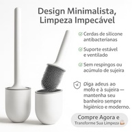 Kit Escovas Sanitárias de Silicone com Suporte Premium - Design Moderno e Cerdas Antibacterianas - imagem 4