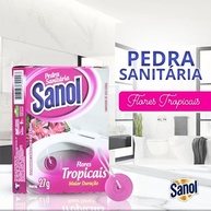Sanol Pedra Sanitária Flores Tropicais 27g - Fragrância Duradoura e Combate a Bactérias - imagem 5