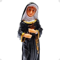 Imagem de Santa Rita de Cássia em Resina 15 cm - Escultura Católica Pintada à Mão com Detalhes Realistas - Ideal para Devoção e Decoração Religiosa - imagem 4