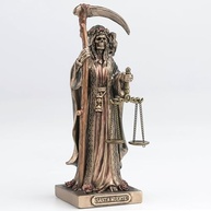Santa Muerte Colecionável em Polystone - Estatueta com Foice e Escamas - Decoração Mística e Simbólica - imagem 5