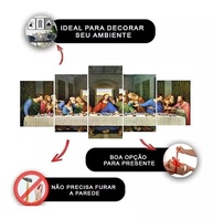 Quadro Decorativo Santa Ceia 5 Peças Mosaico 4K - Arte Sagrada para Sua Casa - imagem 5