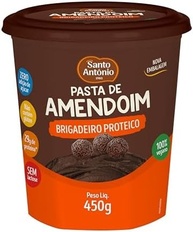 SANTO ANTONIO ALIMENTOS PASTA DE AMENDOIM C/ BRIGADEIRO PROTEICO POTE 450G - imagem 1
