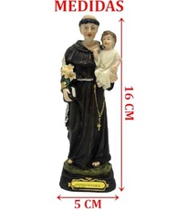 Estátua de Santo Antônio de Pádua em Resina - 16cm | Decoração Sagrada e Proteção - imagem 4