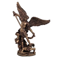 Estatueta de São Miguel em Resina com Acabamento Bronze - 10cm - Veronese Design - imagem 2