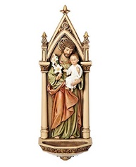 Joseph's Studio Fonte de Água Santa São José e Criança Jesus - Coleção Renascentista 19,7 cm - imagem 2