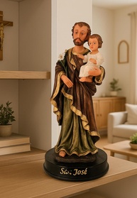 Imagem de São José Pai Adotivo de Jesus - Escultura em Resina 15 cm - Pintura Manual Detalhada - imagem 1