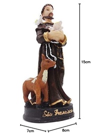 São Francisco de Assis - Escultura em Resina Detalhada 15 cm | Imagem Sagrada com Acabamento Artesanal - imagem 3