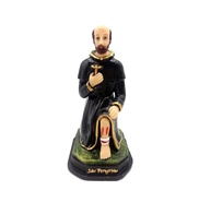 Escultura de São Peregrino em Resina 13 cm - Imagem Sagrada Pintada à Mão - imagem 1