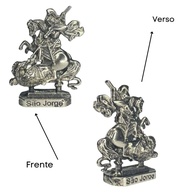 Escultura São Jorge 5,5 cm em Metal Niquelado - Proteção e Fé com Estilo - imagem 3