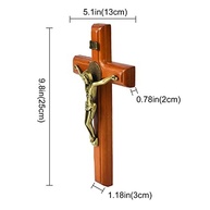 Crucifixo de Madeira São Bento | Decoração de Parede com Design Artesanal - 25,4 cm - imagem 3