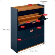 Sapateira 2 Gavetas Basculantes Azul - Organize seu Espaço com Estilo e Praticidade - imagem 3