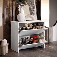 Sapateira Organizadora Basculante com 2 Gavetas Articuladas - Design Moderno para Hall e Quarto (Branco) - imagem 5