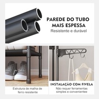 Arara Armário com Sapateira e Cabideiro Removível em Preto - Organize com Estilo - imagem 5