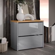 Sapateira Safira 2 Portas Basculantes Mell Cinza Freijó - Organize com Estilo e Praticidade - imagem 1