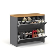 Sapateira Organizadora Basculante com 2 Gavetas - Design Moderno para Hall e Quarto (Cinza/Nature) - imagem 5