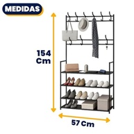 Sapateira Organizadora com Cabideiro Vertical 3 em 1 - 4 Prateleiras + Arara Multiuso para Roupas, Bolsas e Sapatos - imagem 4