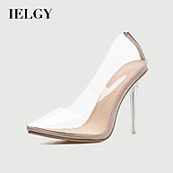 Sapatilha IELGY Crystal Clear com Salto 12,5 cm - Damasco - imagem 1
