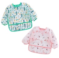 Babador Manga Longa BLW Kit 2 Unidades - Flamingo e Cactos | Estilo e Proteção para Refeições Saudáveis - imagem 2
