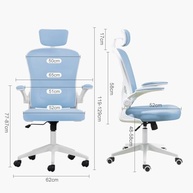 Cadeira Ergonômica de Escritório com Estofado em Malha Azul - Conforto e Saúde para Longas Jornadas - imagem 3