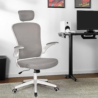 Cadeira Ergonômica de Escritório com Estofado Mesh Cinza - Conforto e Saúde para Longas Jornadas - imagem 2