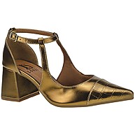 Scarpin Feminino com Salto Bloco e Textura Croco - Elegância e Conforto - imagem 1