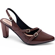 Scarpin Lumiss: Elegância e Conforto em Verniz Marrom - imagem 1